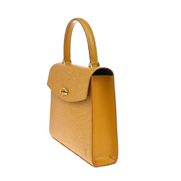 LOUIS VUITTON LV Logo Malesherbes Hand Bag Epi Leather Yellow M52379 83KA667 - Picture 2 of 16